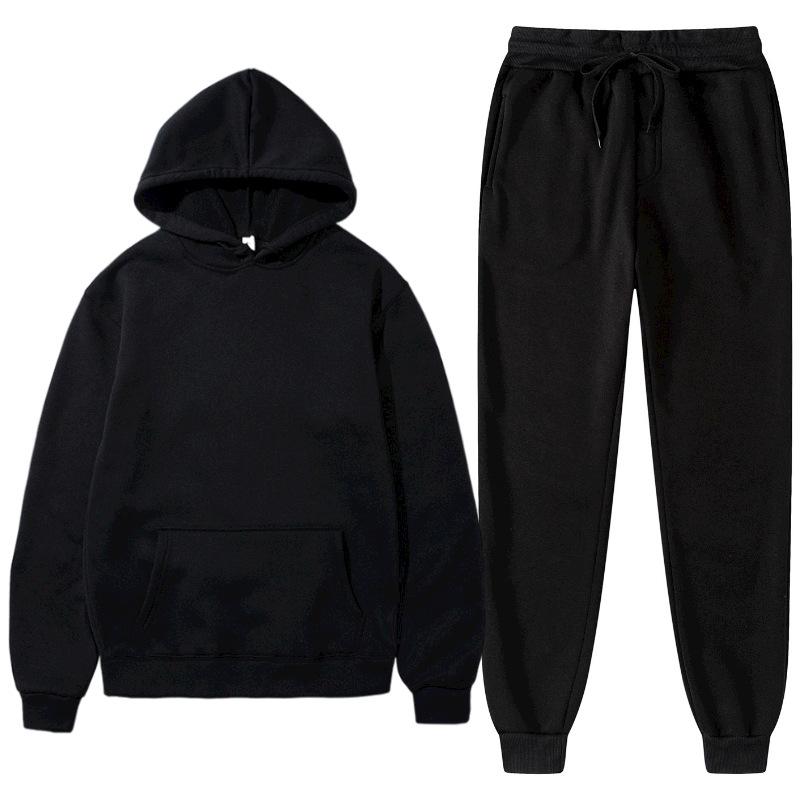 Kışlık Eşofman Takımları İki Parçalı Setler Kadın Eşofman Çift Sonbahar Pantolon Kapüşonlu Sweatshirt Takım Kadın Günlük Düz Renk Kapüşonlu Spor Giyim