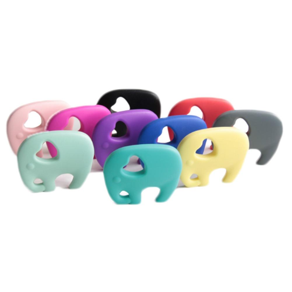 Elephant Baby Teether Food Grade Silicone Pendant Teething Bead Newborn Chew Toy