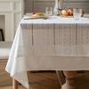 French Ruffle Cotton White Tablecloth,Tea Table Decoration,Rectangle Table Cover For Kitchen Wedding Dining Party Decor