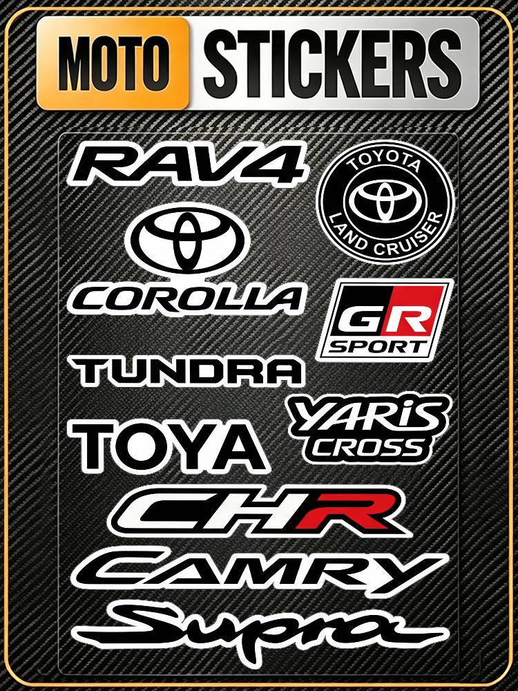 FOR TOYOTA TRO GR Fashion Universal Scratch Resist Reflective Waterproof Stickers For Auto Motorcycle Helmet Mug Refrigerator
