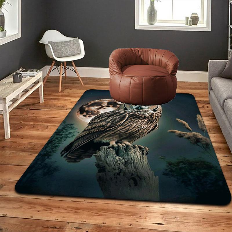 Owl Moon Rug Floor Mat for Living Room or Bedroom Soft and Comfortable Carpet a Gift for Birthday and Holiday.NFF0928460