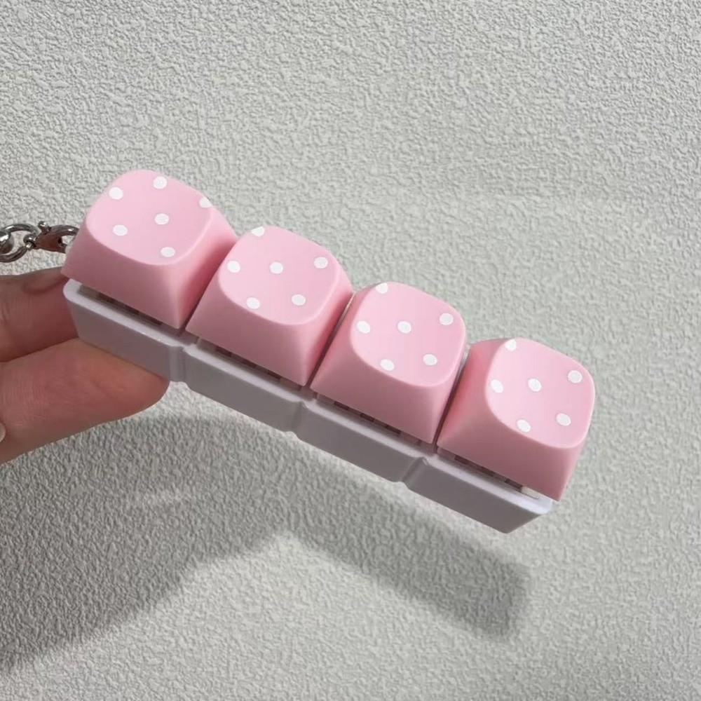 Polka Dot Pattern Fidget Keychain 3/4/6/9 Keys Bag Pendants New Keycap Fidget Toy  for Adult Kid