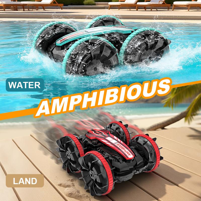 Gestude-sensing electric amphibious remote-controlled four-wheel drive off-road vehicle for children to perform concrete sensation stunts and rolls