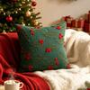 Christmas Tree Throw Pillow Covers Embroidered Cherry Pillow Cases Cushion Cover  for Xmas Party