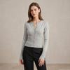 Women Soft Fine Knit Slim Cardigan, Long Sleeve Button Up Crew Neck Sweater Top For Autumn Winter