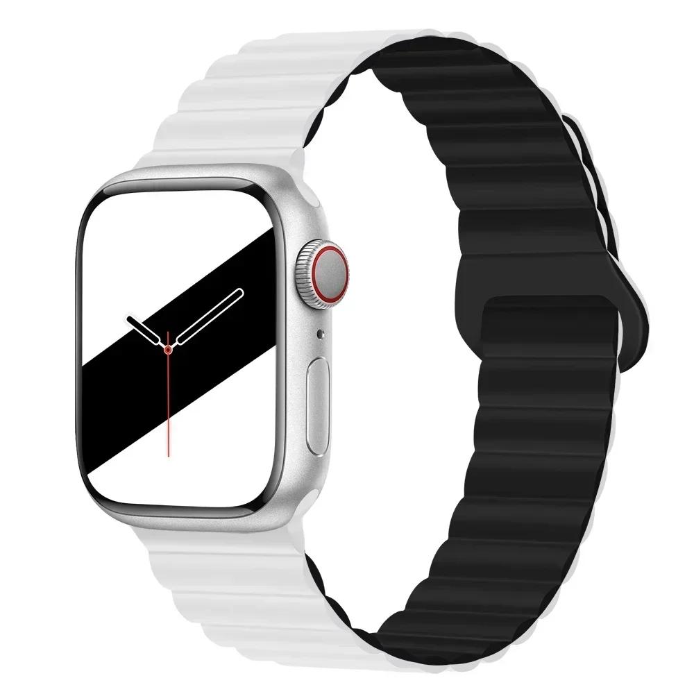 Magnetic Strap For Apple Watch Bands 45 38mm 49mm 40 42mm 41 44 Silicone Sport Bracelet iWatch Series ultra 9 6 5 7 8 se Correa