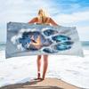 Ins Stil Mikrofaser Strandtuch 1 Stück Wasserdicht Sandfest 2D Flach Bedruckt Wolf Ästhetik Winterlandschaft Picknickmatte Sommer Schwimmen