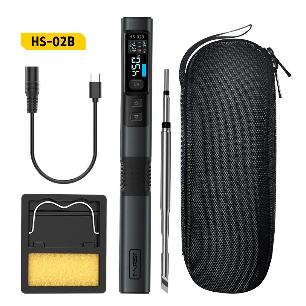 FNIRSI HS-02 100W Smart Electric Soldering Iron - Portable Constant Temperature Pen for Household Repair/Welding.