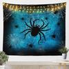 Halloween Spider Wall Hanging Black Spider Silhouette Rustic Tapestries for Living Room Bedroom DecorWhite Cobweb Print Retro