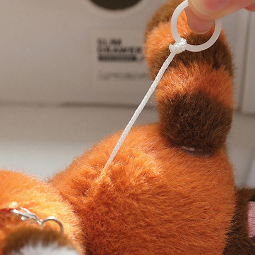 Rotating Tail Panda Doll Pendant Animal Raccoon Plush Keyring Panda Plush Keychain  Best Gifts