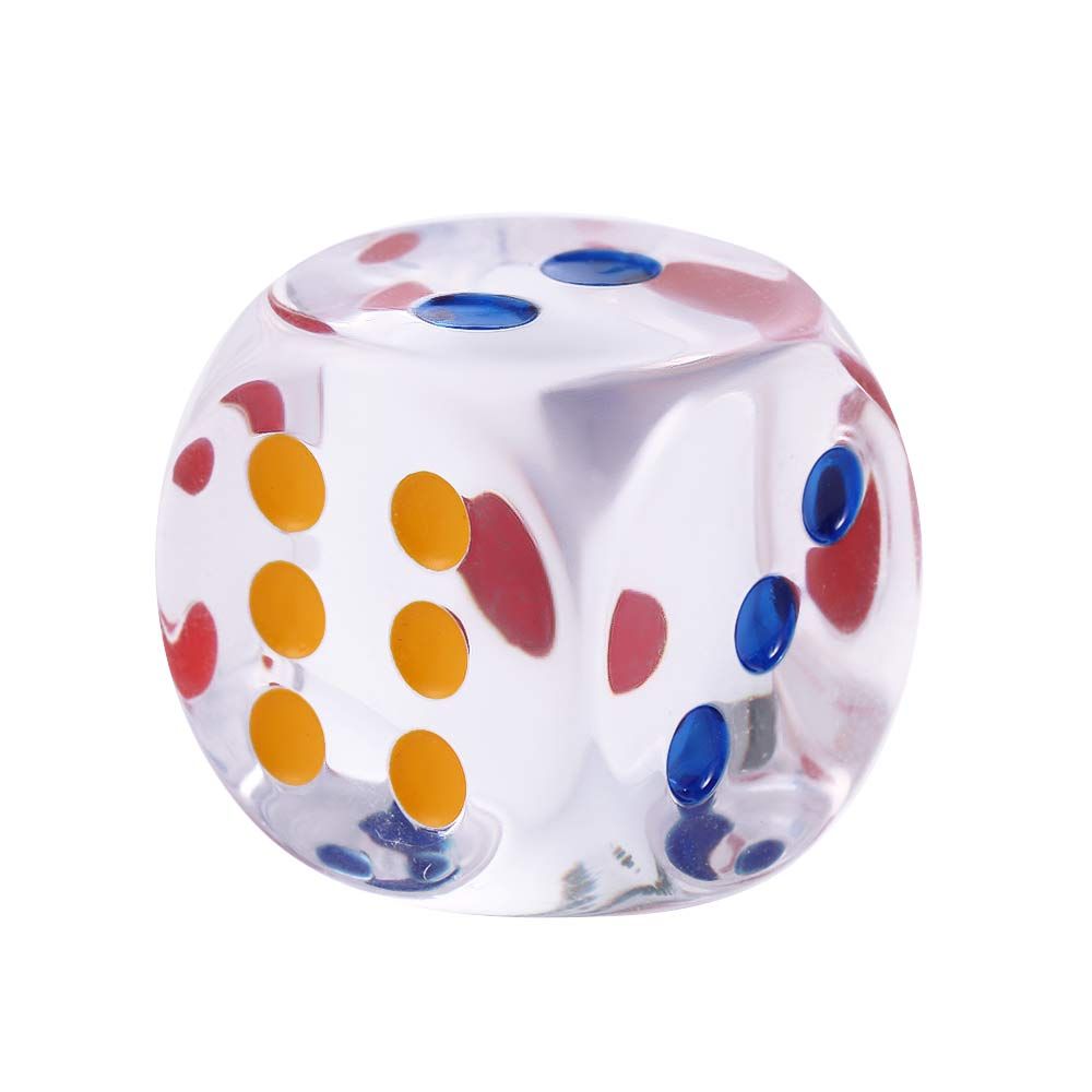 35mm Acrylic Dice Colorful Transparent 6 Sides Dice Board Game Square Point Dice for KTV Entertainment Family Party