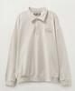 Seteo Rope Logo Loose Fit Collar Sweatshirt Melange Ivory