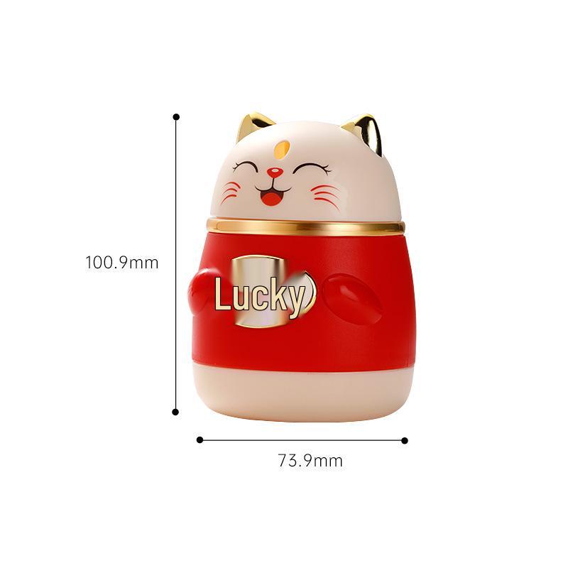 Мультяшный Милый Счастливый Кот Автоматический Держатель и Диспенсер для Зубочисток - Хранение в Китайском Стиле