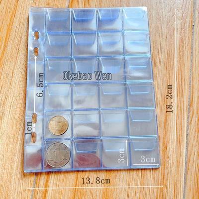 Gedenkmünzenalbum: 24-Taschen- & 12-Taschen-Seiten, 3x3cm & 4x4.5cm Ersatzseiten.