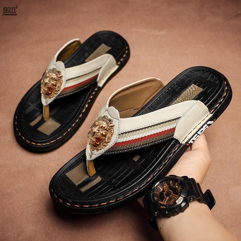 

Модные мужские шлепанцы большого размера кожаные шлепанцы внешнеторговые повседневные мужские туфли уличная мода мужские шлепанцы крутые 37-46 46 белый