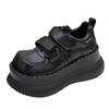 Fashion Retro Thick Soled Women's Shoes 2025 Spring Autumn Solid Color Big Head Casual Platform Increased 7cm High Heels Women Sneakers