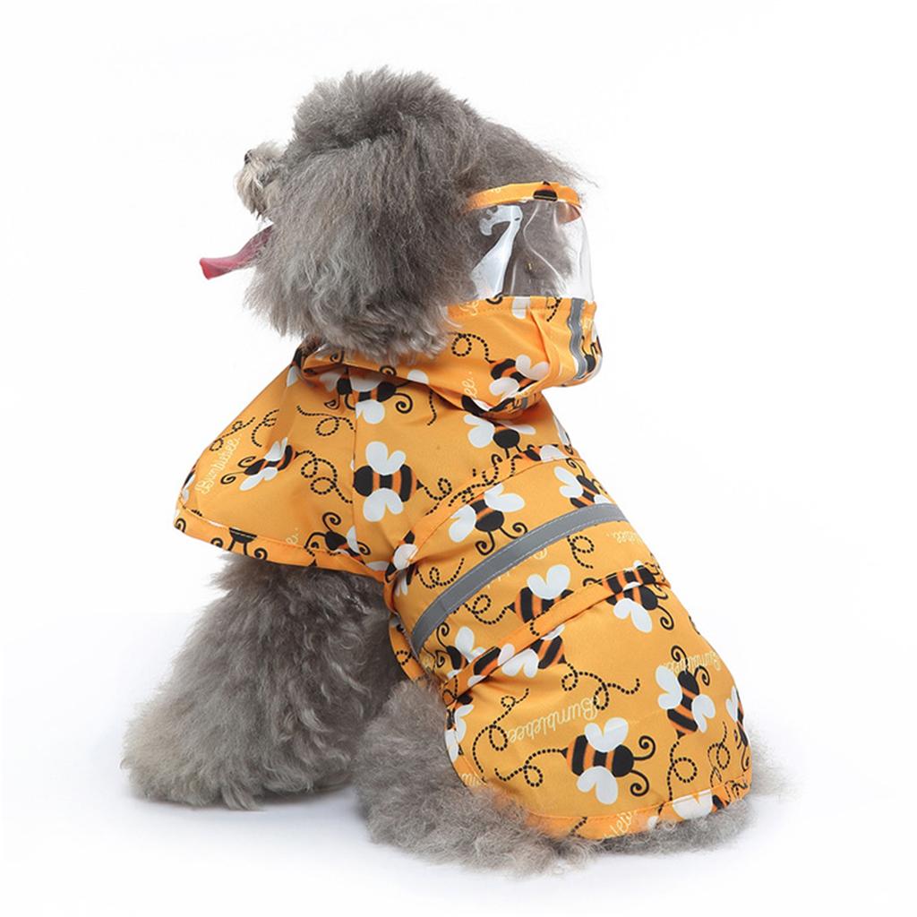 Lightweight Waterproof Rainwear Small To Large Dogs and Puppies Ponchos Hood Reflective Strip Rainwear with Hood