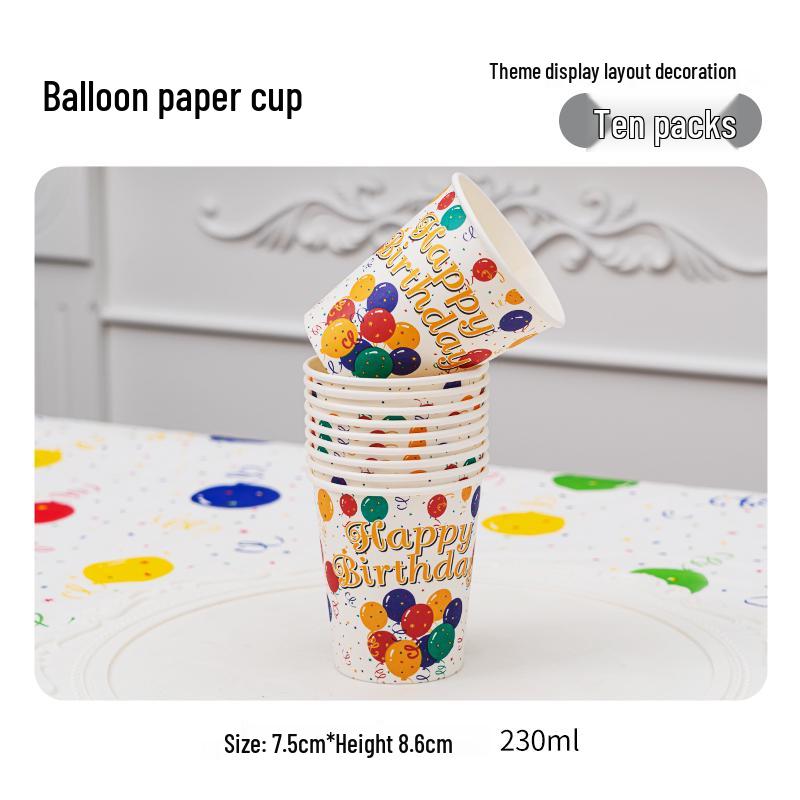 Disposable Party Supplies Set: Paper Plates and Cups for Birthdays and Weddings