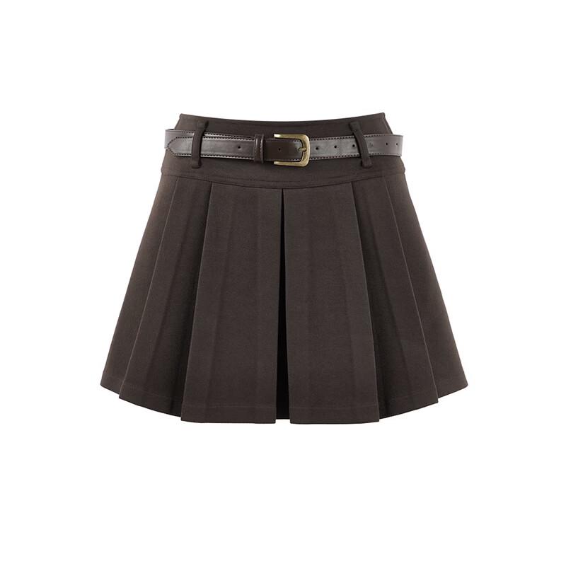 Qiusui Yiren Pleated A-Line Short Skirt
