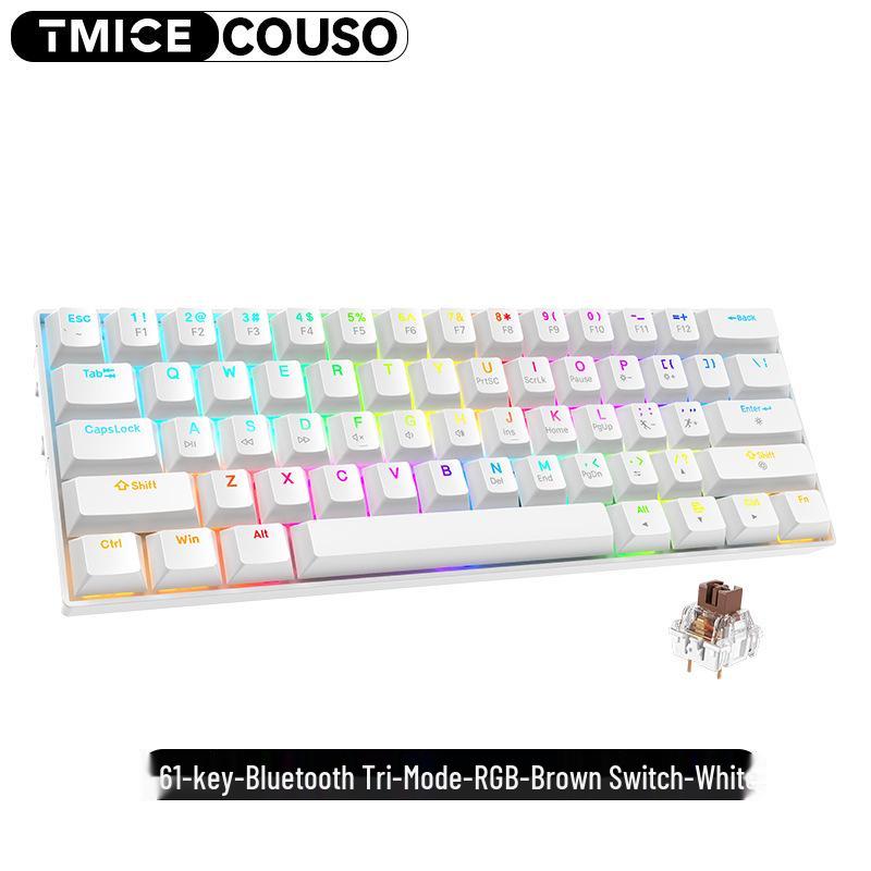 Custom Blue Switch Mechanical Keyboard - 68-Key Wired Office & Gaming with Side-Printed Keys
