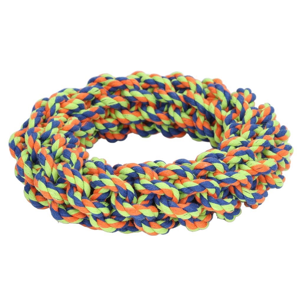 Dog Rope Ring Toy Soft Cotton Rope Corn Ring Teeth Cleaning Relieve Boredom Bite Resistant Pet Chew Ring Rope