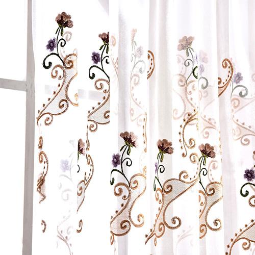 1 STÜCK Europäischer Vorhang aus besticktem Tüll, weiß, transparent, Gaze, Garn, Voile, Vorhänge, Fenstervorhang, Wohnzimmer, NAPEARL