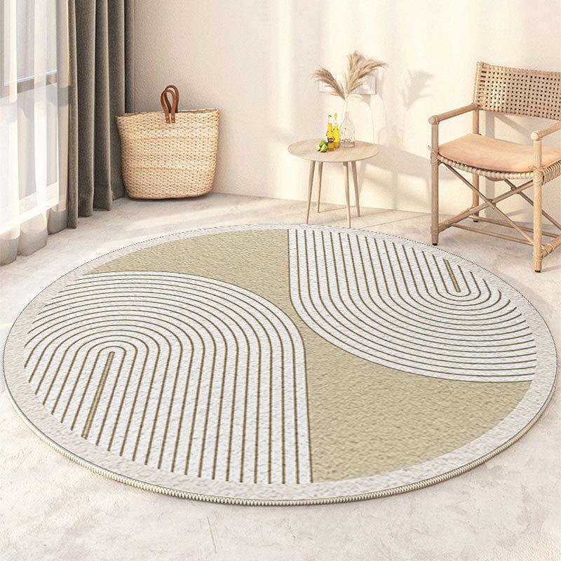 

Простой геометрический ковер для гостиной, круглый, устойчивый к грязи, коврик для журнального столика, ковер у кровати в спальне 60*60cm