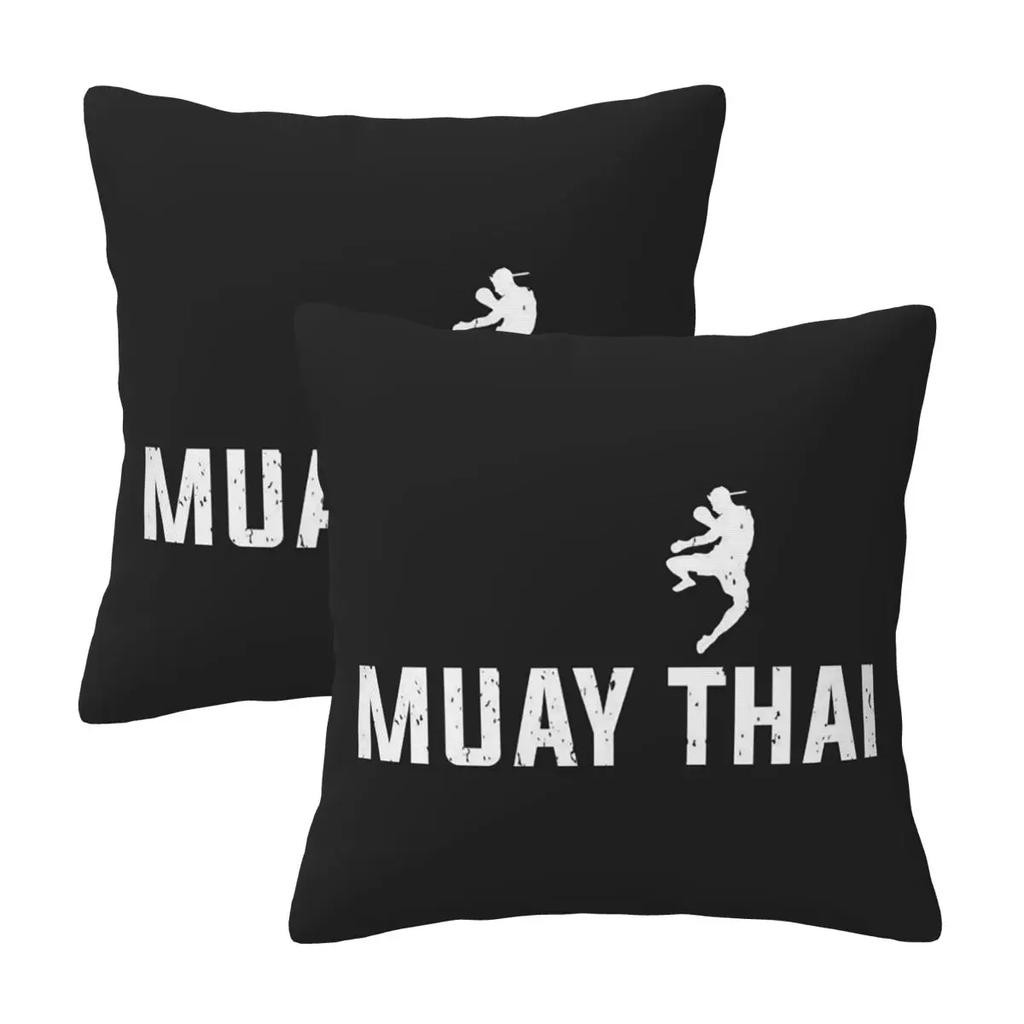 Muay Thai Gloves Thailand Boxing Fighter College 2 Pcs Square Pillowcase Pillow Cover Cushion Throw Pillow For Home Living Room