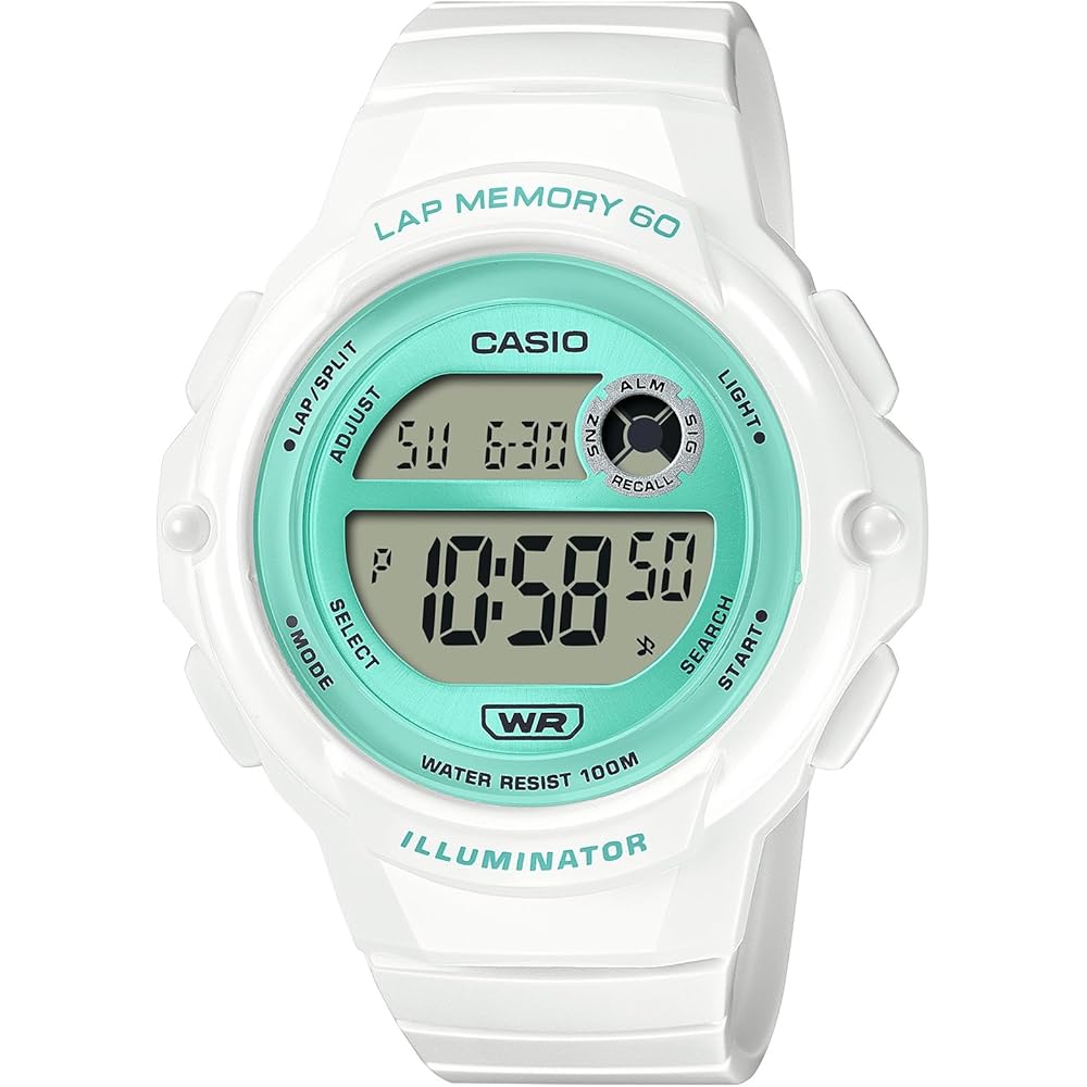 Casio LWS-1200H Series White Digital Watch Water Resistant Alarm 10-Year Battery