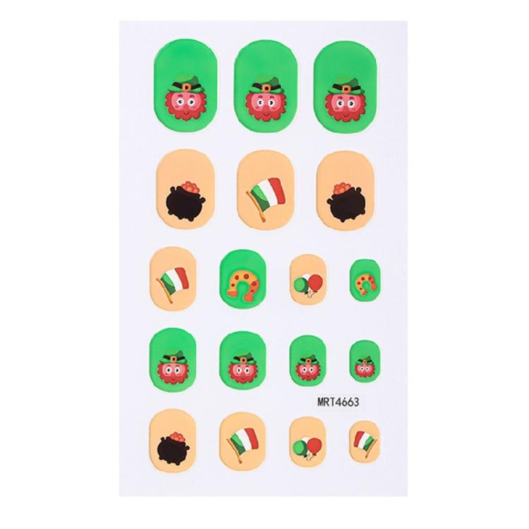 User Friendly Waterproof Nail Stickers For Kids Cartoon Four Leaf Simple Apply Multiple Designs Fun Nail Decals