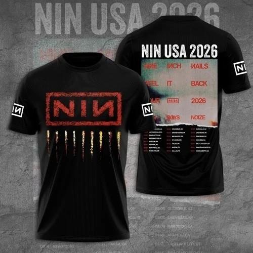 Reprint Nine Inch Nails Tour 2026 3D Cotton All Size Tee U18.382 S