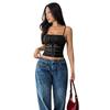Women's Summer New Slim Sexy Spice Girl Solid Color Lace Halter Small Vest Top