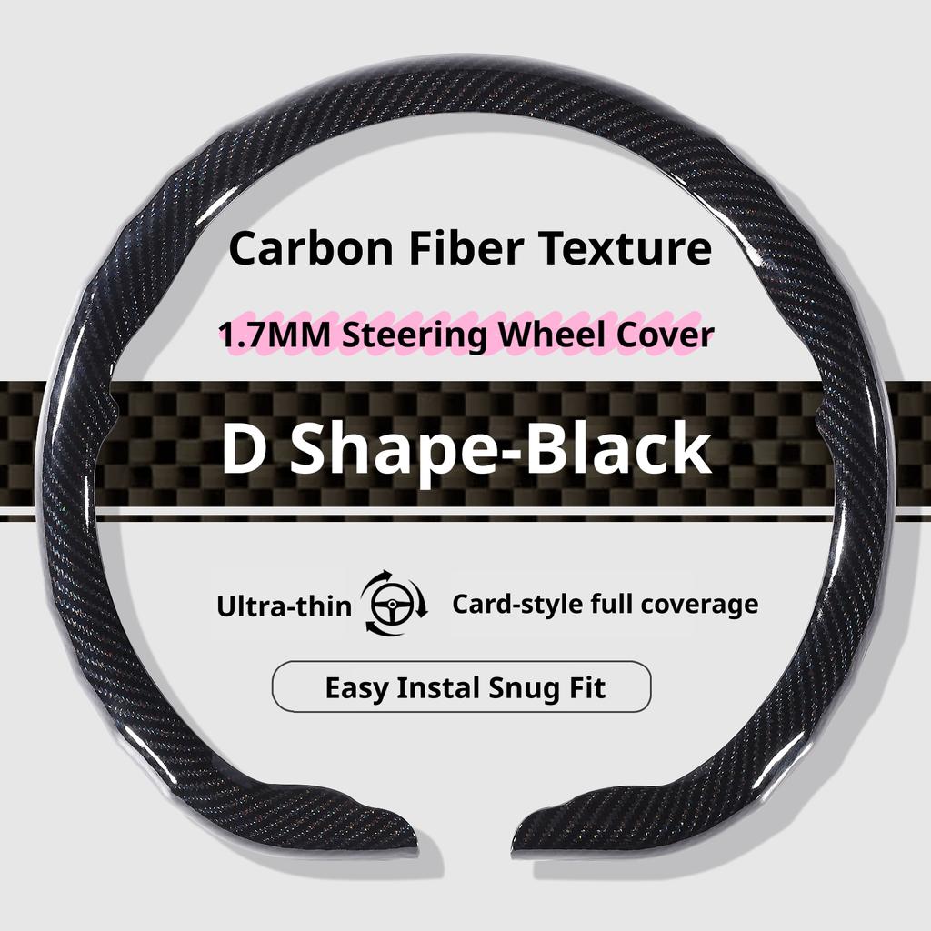 For MAZDA Steering Wheel Cover Sport Carbon Fiber Texture 37-38CM Fits 3 5 6 SKYACTIV CX30 CX5 CX8 CX9 MX5 RX8 RX7 BT50 Axela
