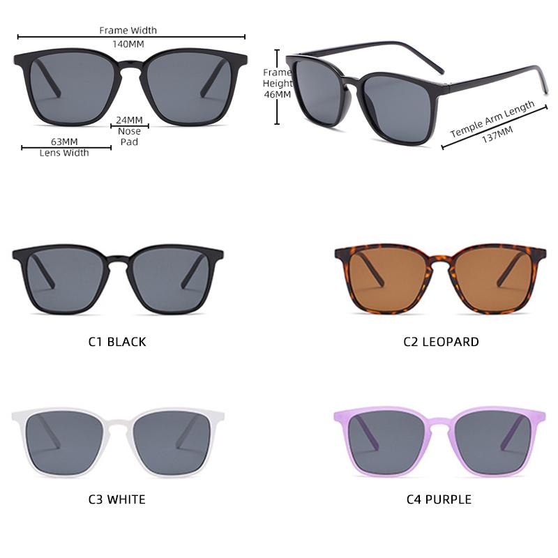 New Classic Square Sunglasses Women Men Retro Black UV400 Sun Glasses Fashion Vintage Driving Shades Eyewear