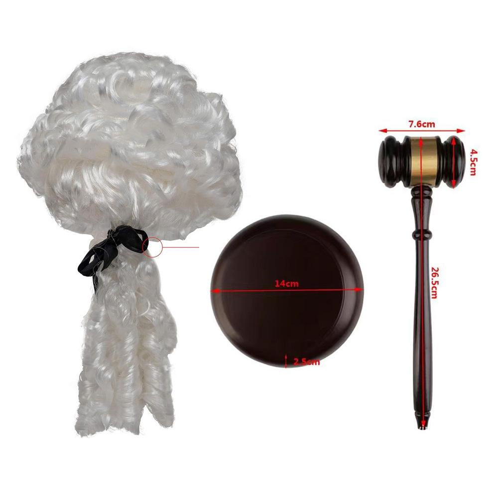 

Adult Judge Wig Judge s Hammer Set Adult size белый