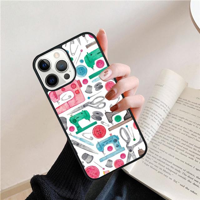 love Sewing Machine Pattern Coque Shell For iPhone 17 Air 15 16 14 13 12 Pro Max 11 Pro Max Plus Phone Case Cover