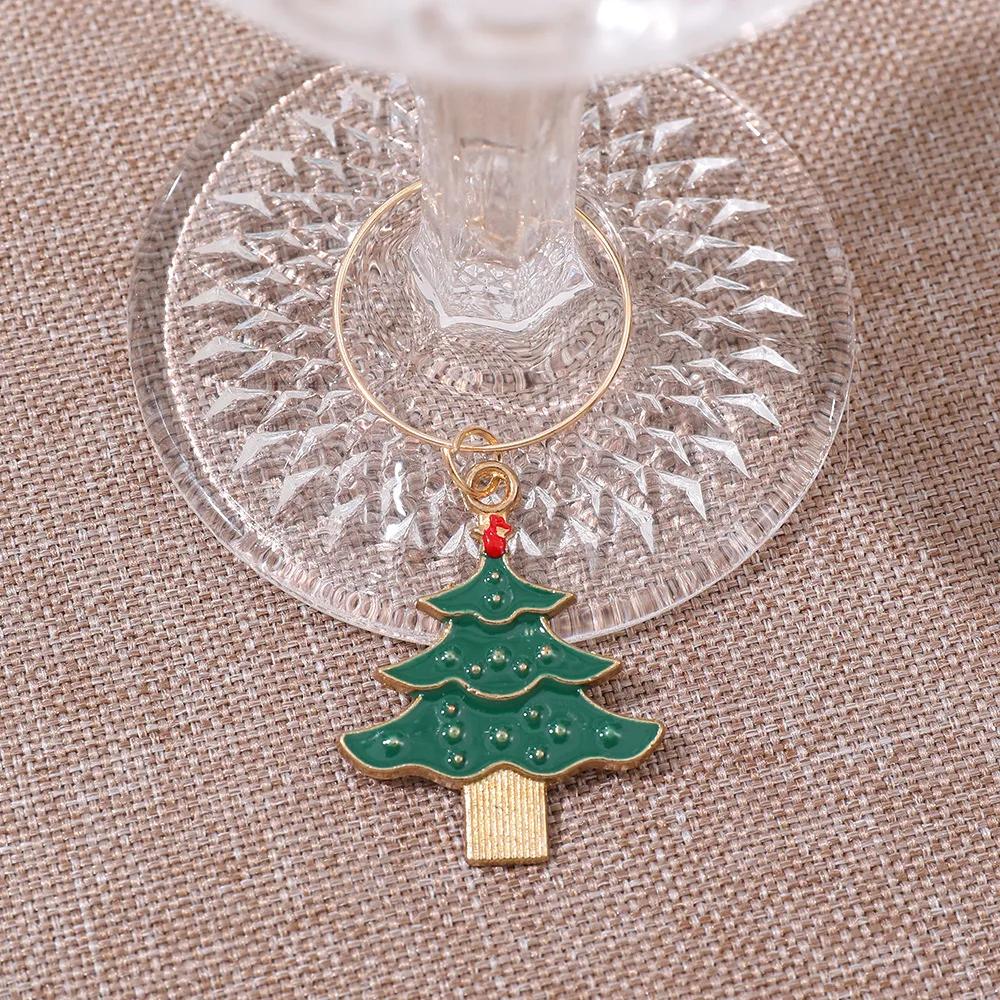 Christmas Wine Glass Charms Markers Rings Identifier Vintage Christmas Party Supplies Labels Tag Charms Markers Holiday Decor