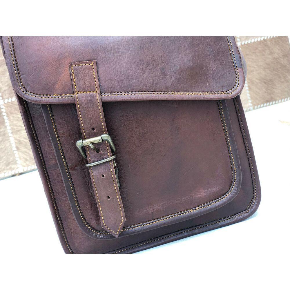Dámská taška přes rameno Messenger z pravé kůže Cross Body Satchel (Vintage hnědá)