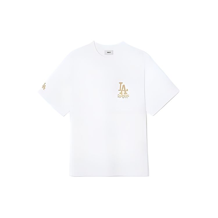MLB Los Angeles Dodgers American Vintage Large Logo Printed Casual Short Sleeve T-Shirt Unisex T-Shirts Off-White 3ATSB1843-07WHS