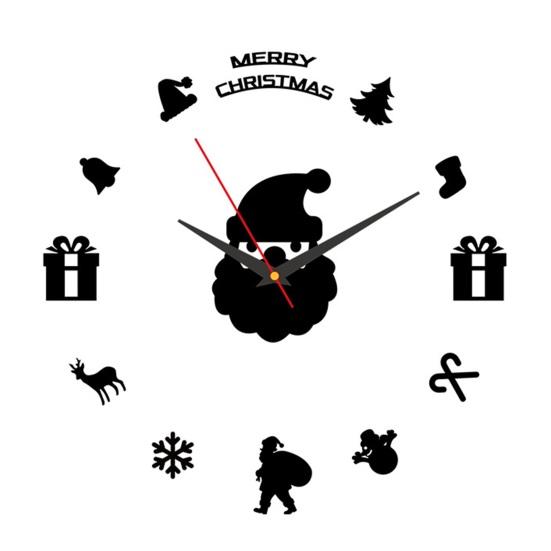 

Рождественские настенные часы Дед Мороз Светящиеся в темноте Безрамные Акриловые 3D Часы Бесшумные Для дома Офиса Спальни Гостиной Цифровые Аналоговые Часы Украшение