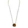 Retro Tiger'S Eye Stone Square Pendant Collarbone Chain Fashionable Commuting Must Enter Simple Temperament Versatile Necklace