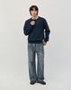 WORK ON BODY OFF Easyon Semi-Overfit Henley Neck Knit [Navy]