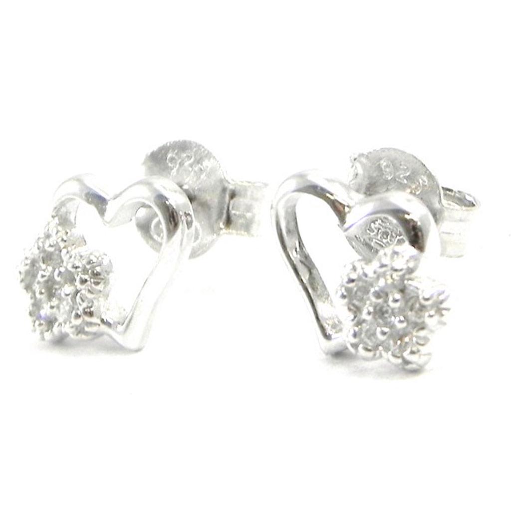 Les Trésors De Lily [I3625] - Silver 'Love' Earrings Silver White (rhodium Plated) - 10x8 Mm