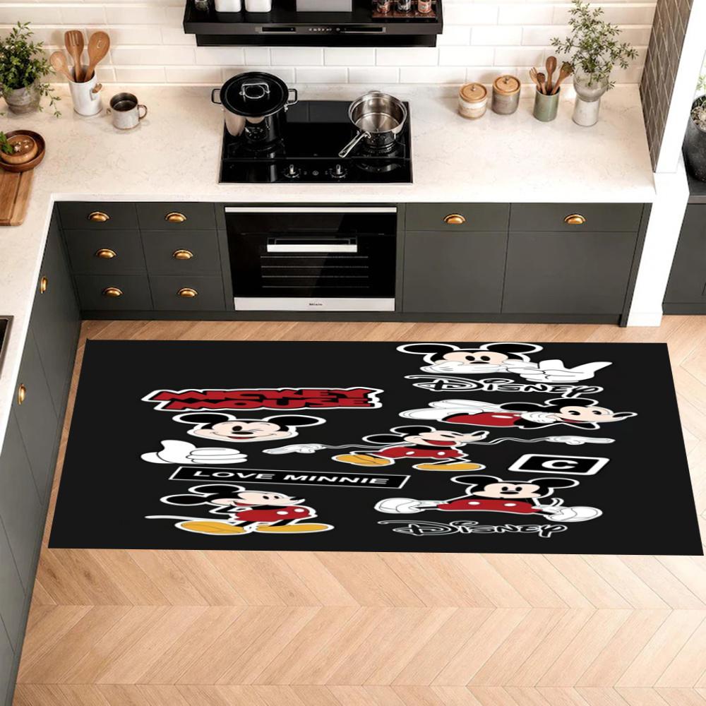 Mickey Mouse Comic Strip Kitchen Mats Durable Bathroom Pads Comfortable Rugs Carpets For Kitchen Home Office Sink Laundry Room Bathroom Decor
