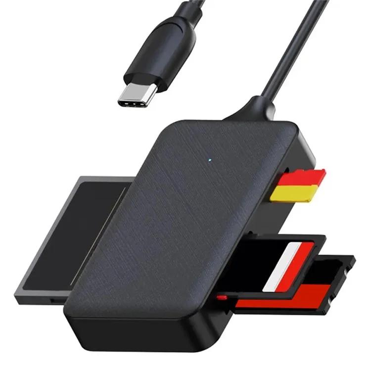 

4-в-1 USB-C кард-ридер для карт SD+TF+MS+CF Адаптер для передачи данных на ноутбук