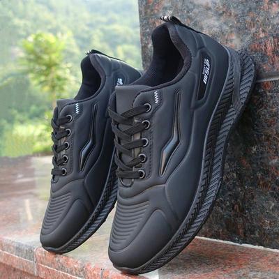 Hommes automne cuir imperméable baskets homme chaussures de ville noir mode chaussures de travail homme mode baskets chaussures pour homme