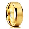 TIGRADE Pure Titanium Rings Gold Color 6MM 8MM Brushed Wedding Band Luxury In Comfort Fit Matte for Men Women Anti-allergy