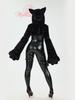 Mobbunny Beautiful Black Cat Cute Outfit Casual Everyday Long Fancy Paw Gloves Black Women's Costume, Cosplay, Anime, Game, Homewear, Hoodie,