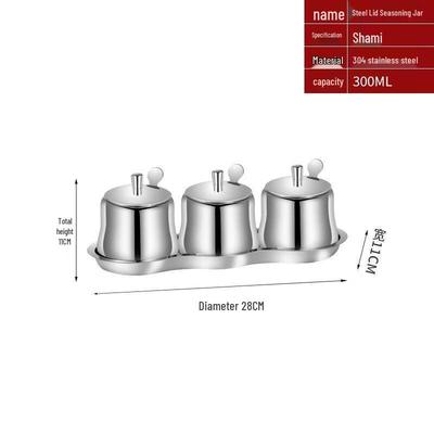 304 Stainless Steel Seasoning Jar 3-Piece Set