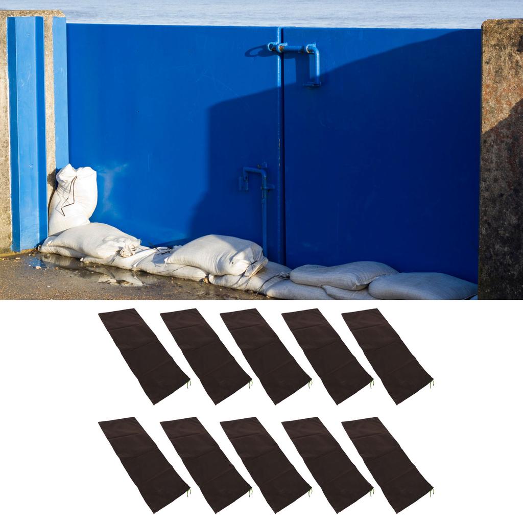 10pcs Flood Sandbags Professional Empty Rain Proof Flood Control Sandbags for House Door Garage Basement